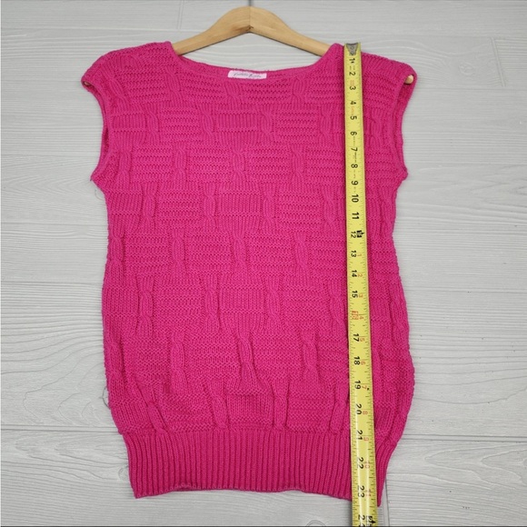 Knit Sleeveless Sweater 100% cotton Made in USA - Picture 3 of 7